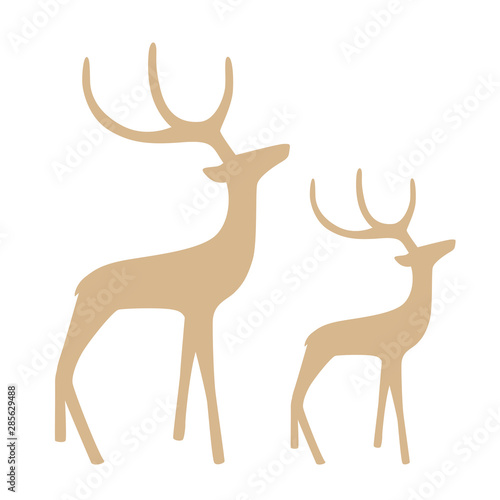 gallant reindeer silhouette isolated on white background vector illustration EPS10