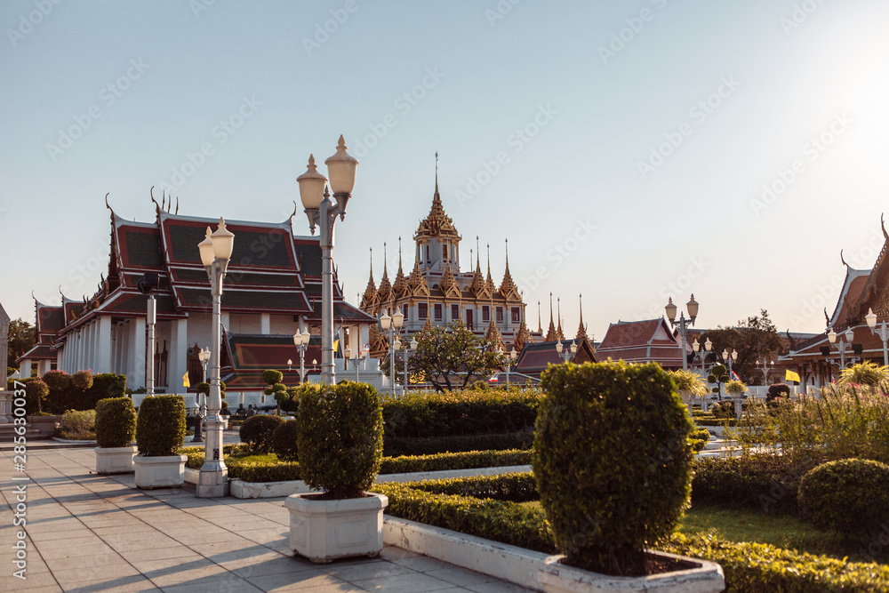 Loha Prasat, the golden and iron monastery in Wat Ratchanatdaram, Bangkok, Thailand