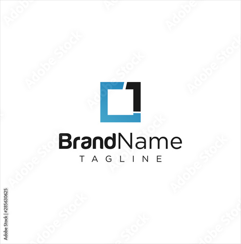Square One Logo Icon Vector Stock . Square 1 Logo Design Vector Stcok