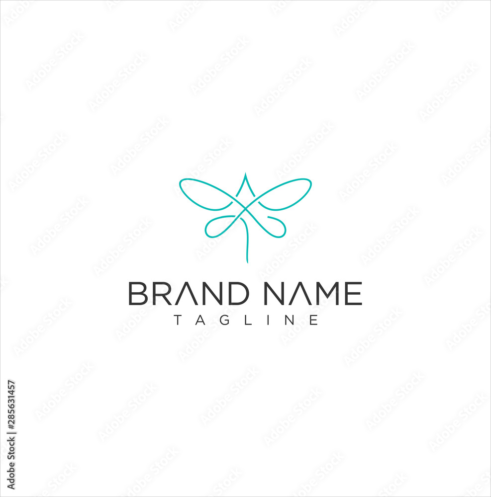 Simple Monogram Dragonfly Logo Line Icon Design Vector Stock. Dragonfly Logo Flat Template Simple Monogram Dragonfly Logo Line Icon Design Vector Stock. Dragonfly Logo Flat Template