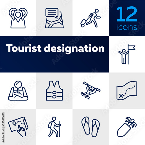 Tourist designation icon set.Travel concept. Vector illustration can be used for topics like cruise, journey, holiday