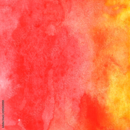 grunge watercolor background with copy space for text or image. Autumn red orange yellow background