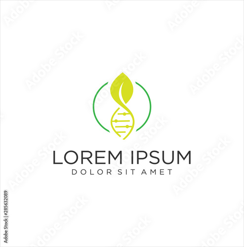 Nature dna Logo Icon Template Vector . Science Nature Logo Design Vector Stock