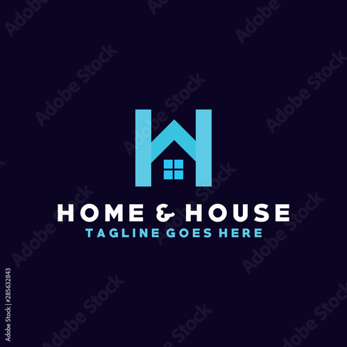 Letter H Logo For House Vector Design Template. Modern and Geometric Icon. Shape And Home Symbol.