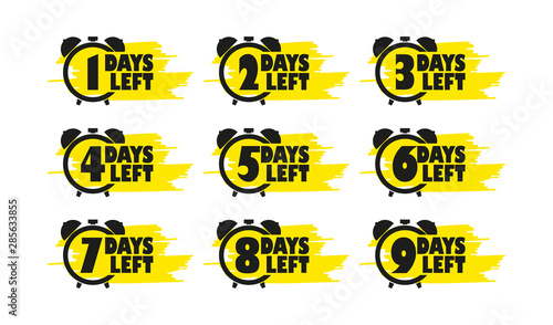 Set days countdown, days left hours, flat