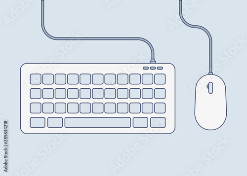 keyboard and mouse color icon in flat