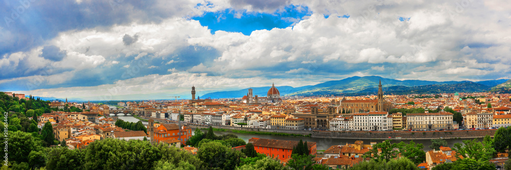 Panoramic view to Florence, Italy.