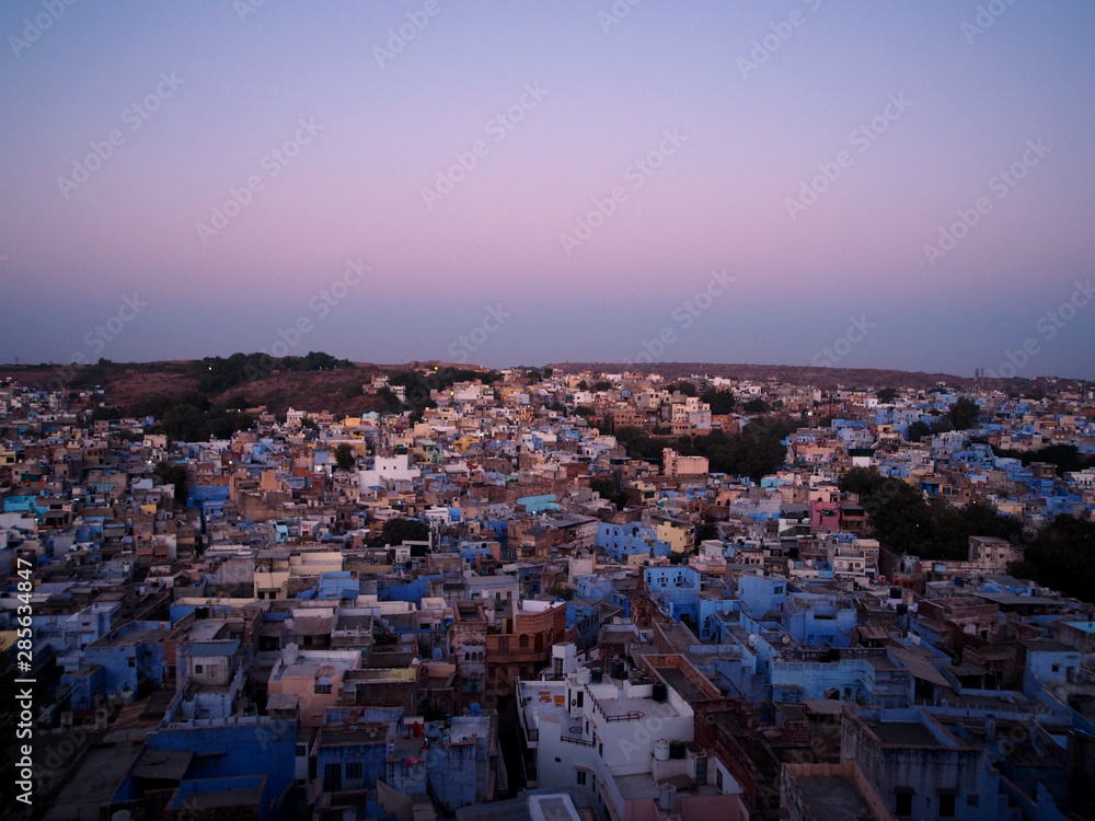 The famous blue city in Jodhpur. Mehrangarh Fort, Rajasthan - India