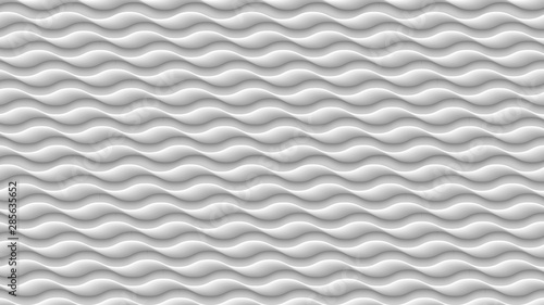 Fototapeta Naklejka Na Ścianę i Meble -  White wave texture, 3d gray abstract pattern, wavy lines texture background