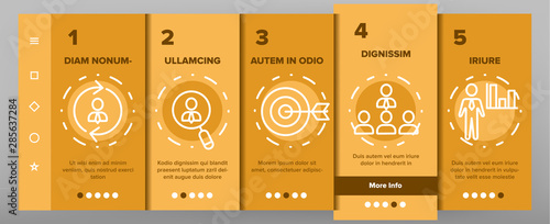 HR Human Resources Onboarding Mobile App Page Screen Vector Thin Line. Profile And Target With Arrow, Handshake, Character Businessman And Video Conference HR Linear Pictograms. Illustrations