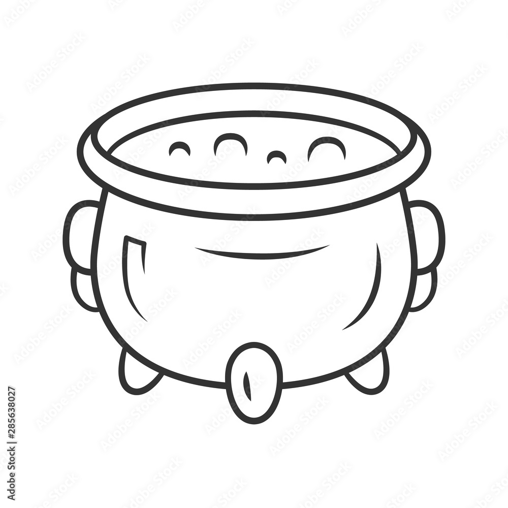 Witch cauldron linear icon. Thin line illustration. Brew potion. Wicked witchcraft & sorcery. Iron pot, boiler with boiling magical poison. Contour vector isolated outline drawing. Editable stroke Witch cauldron linear icon. Thin line illustration. Brew potion. Wicked witchcraft & sorcery. Iron pot, boiler with boiling magical poison. Contour vector isolated outline drawing. Editable stroke