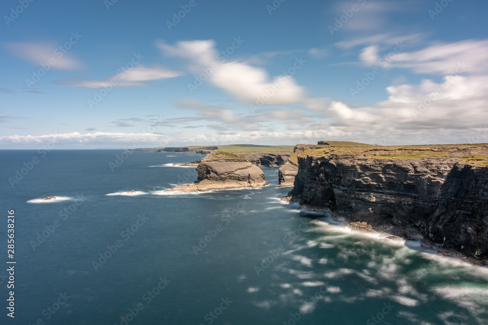 Kilkee cliffs and stacks on west coast of Ireland