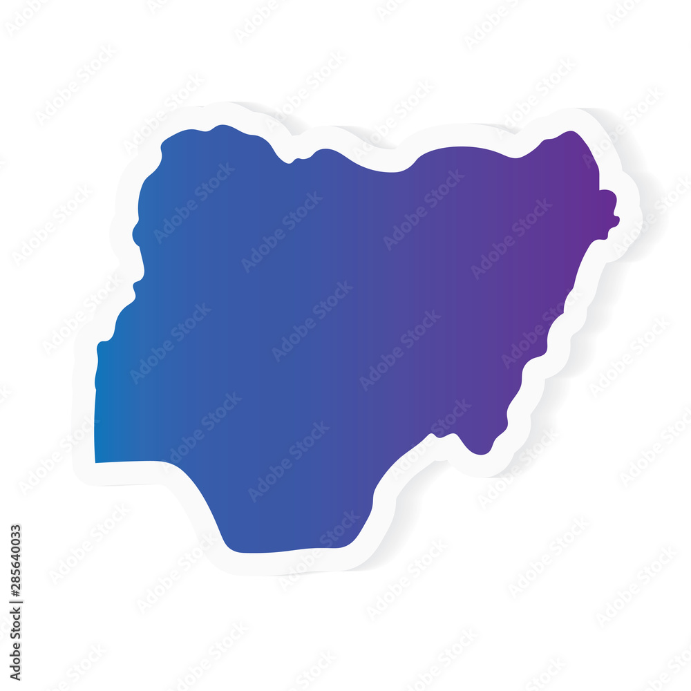 gradient Nigeria map- vector illustration