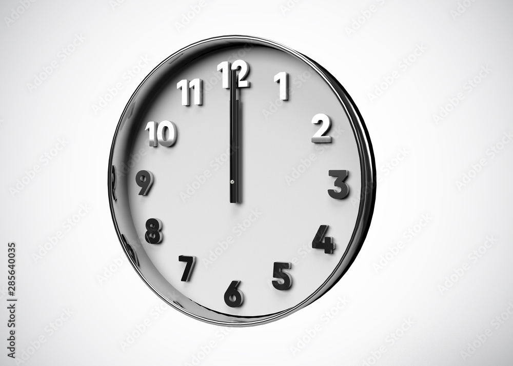Clock 12 O’Clock Time 3D Render Clock 12 O’Clock Time 3D Render