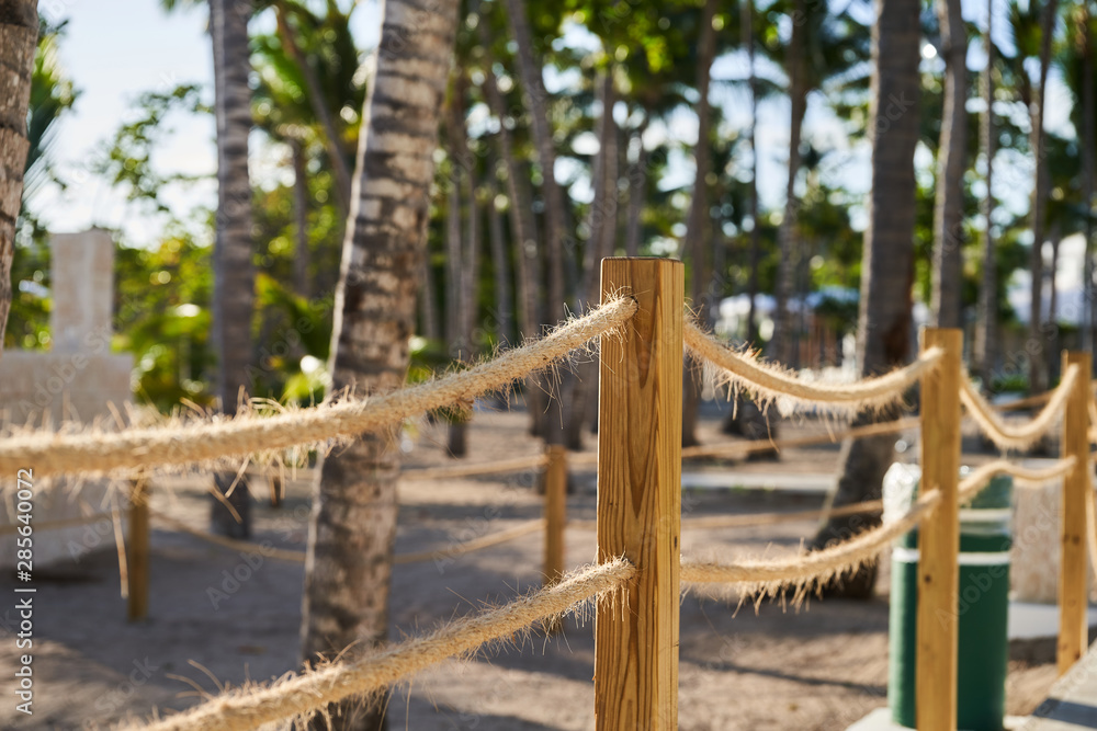 The fence with the rope for the Hiking trails on the coast