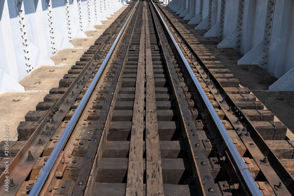 railway rails on the bridge railway rails on the bridge