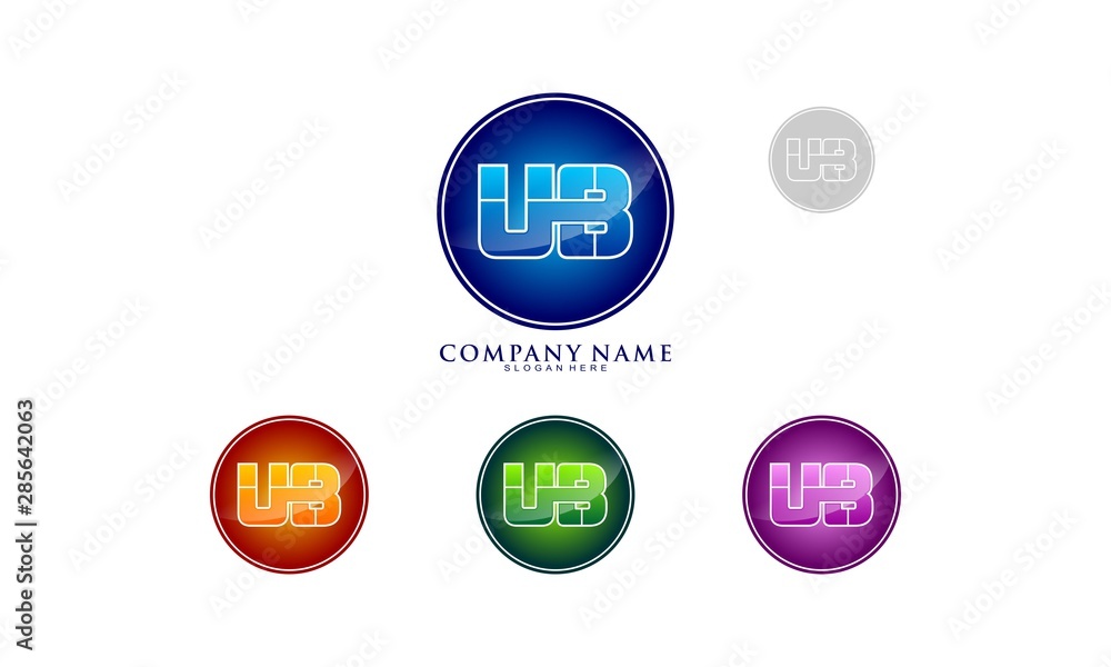Abstract UB alphabet set template logo Abstract UB alphabet set template logo