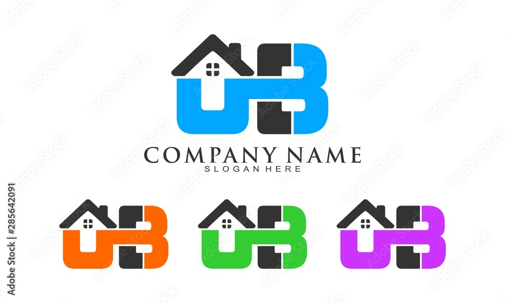 Fototapeta premium Abstract UB construction set template logo