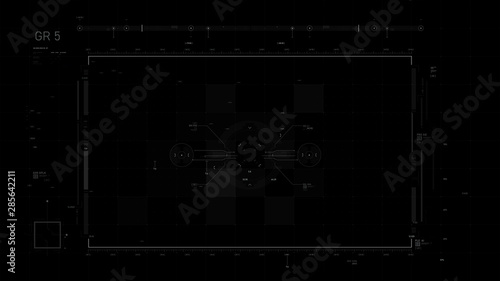 Futuristic user interface design element Video overlay 010