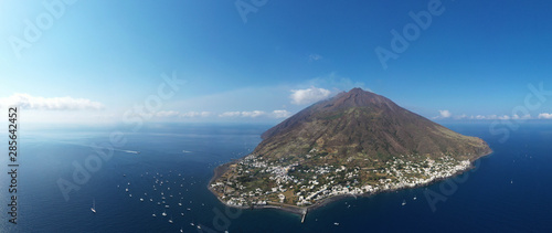 Isola di Stromboli  panoramica vista dal drone photo