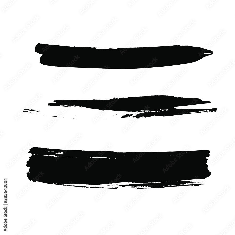 black vector brush strokes of paint on white background black vector brush strokes of paint on white background