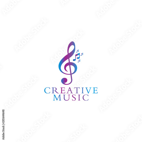creative music logo design template