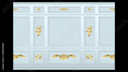 stucco gold wall panel moulding seamless