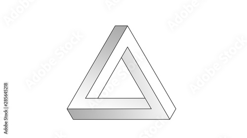 Plakat Penrose Triangle. Illustration. Triangle on a clean background