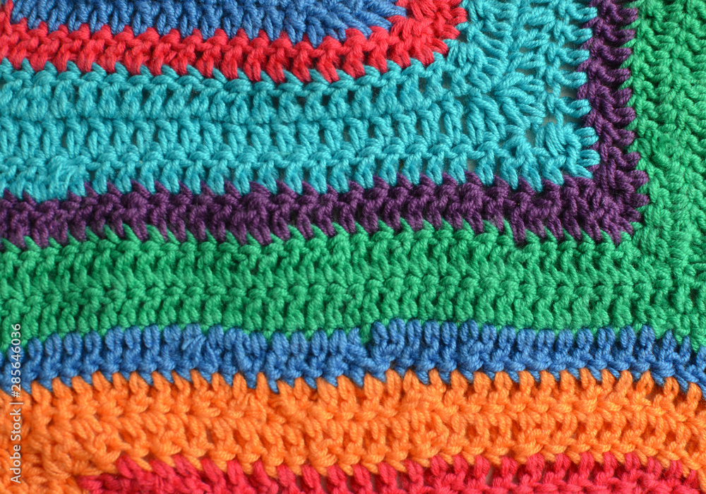 Abstract colorful crocheted background