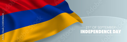 Armenia happy independence day vector banner  greeting card.