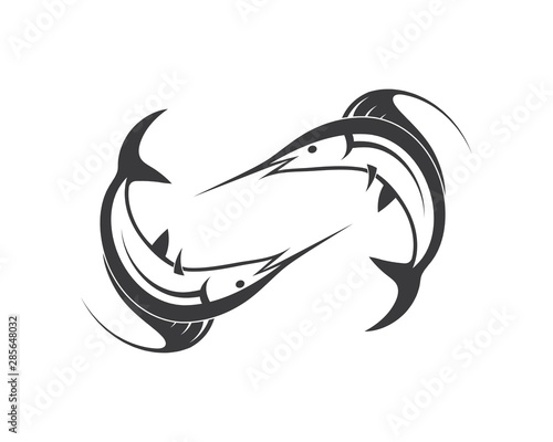 blue marlin fish icon logo illustration