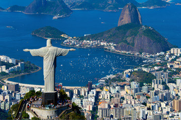Wandcirkels Rio de Janeiro Luchtfoto van zonnig Rio de Janeiro  © Jose