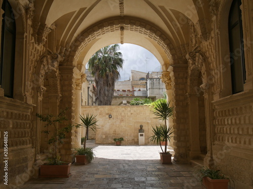 Lecce –  Adorno's palace. It is one of the finest examples of 16th century architecture created by Riccardi in front of the Convento dei Celestini. photo