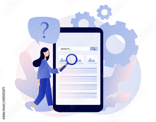 SEO Search Engine Optimization concept set. Flat cartoon style. Vector illustration