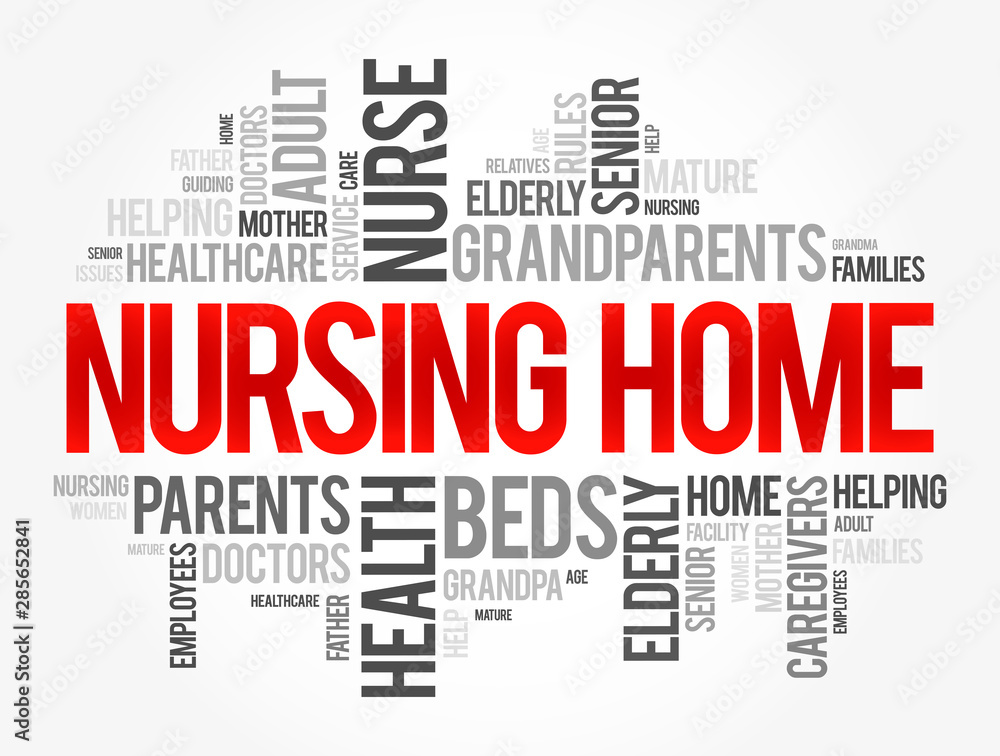 Nursing Home word cloud collage, health concept background Nursing Home word cloud collage, health concept background