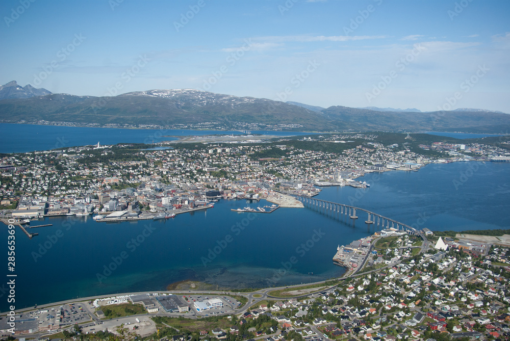 Panoramablick auf das Stadt Tromsø, Norwegen