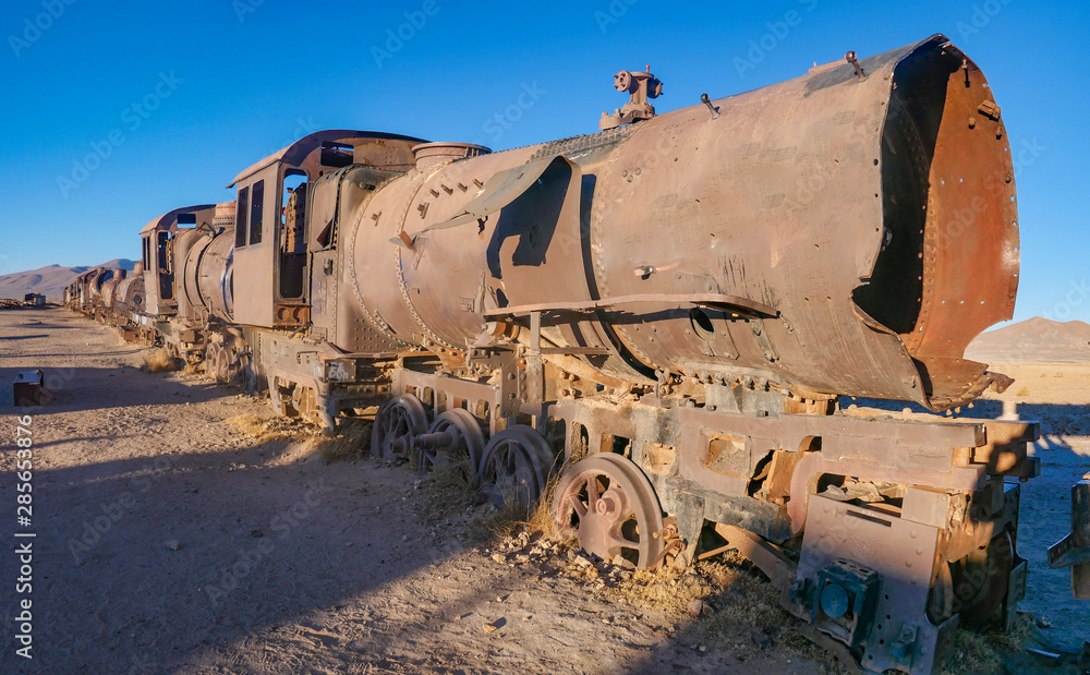 Train cemetery, Uyuni, Bolivia