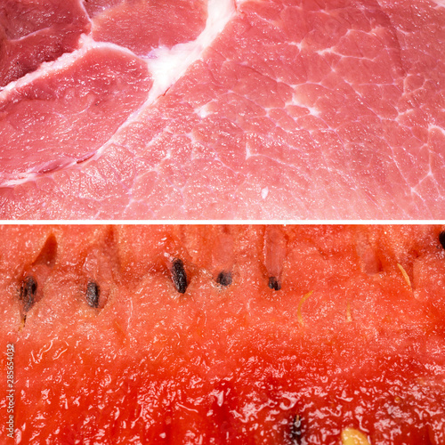 Pork slice vs watermelon