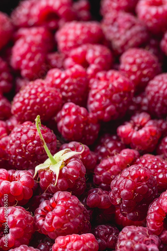 Texture background ripe pink raspberry berry