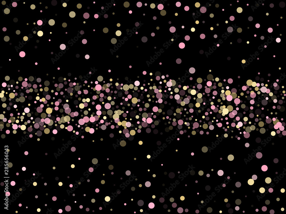 Pink gold confetti circle decoration for New Year poster background. Pink gold confetti circle decoration for New Year poster background.