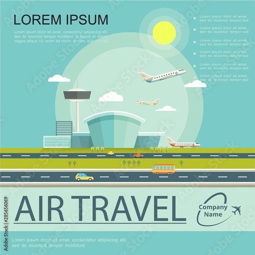 Flat Air Travel Poster