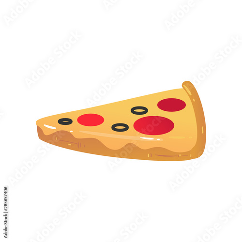 Inflatable pizza mattress for summer pool vacation or sea swimming safety