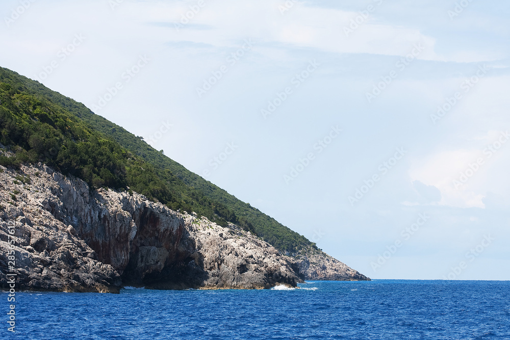 Blue caves on Zakynthos island, Greece, travel concept Blue caves on Zakynthos island, Greece, travel concept