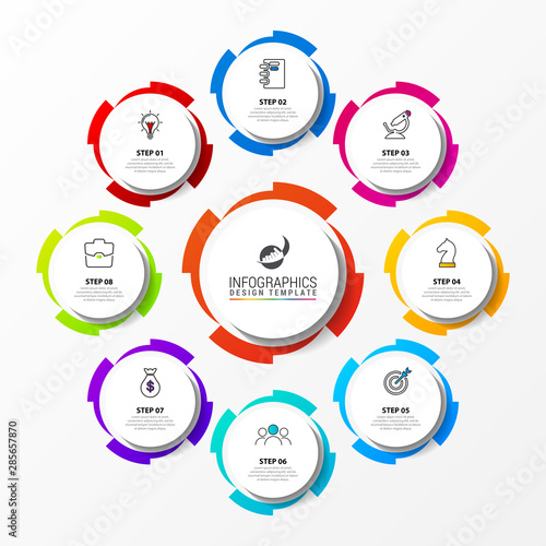 Infographic design template. Creative concept with 8 steps