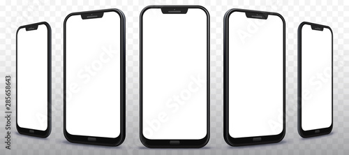 Mobile Phone From Different Angles with Transparent Background