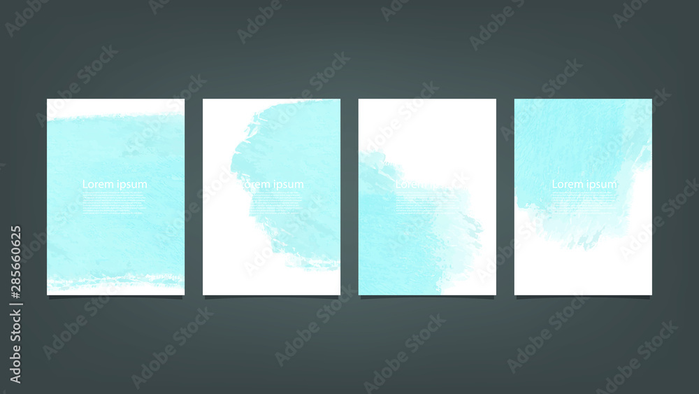 Fototapeta Blue watercolor Brochure template for you design,vector.