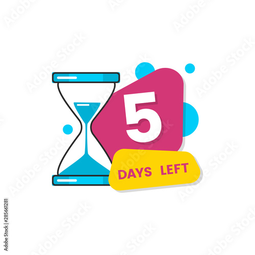 Flat isolated 5 days left sticker for limited offer expiration date