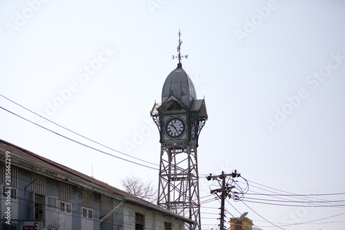 clock tower of sithtwe, mrauk u, myanmar photo