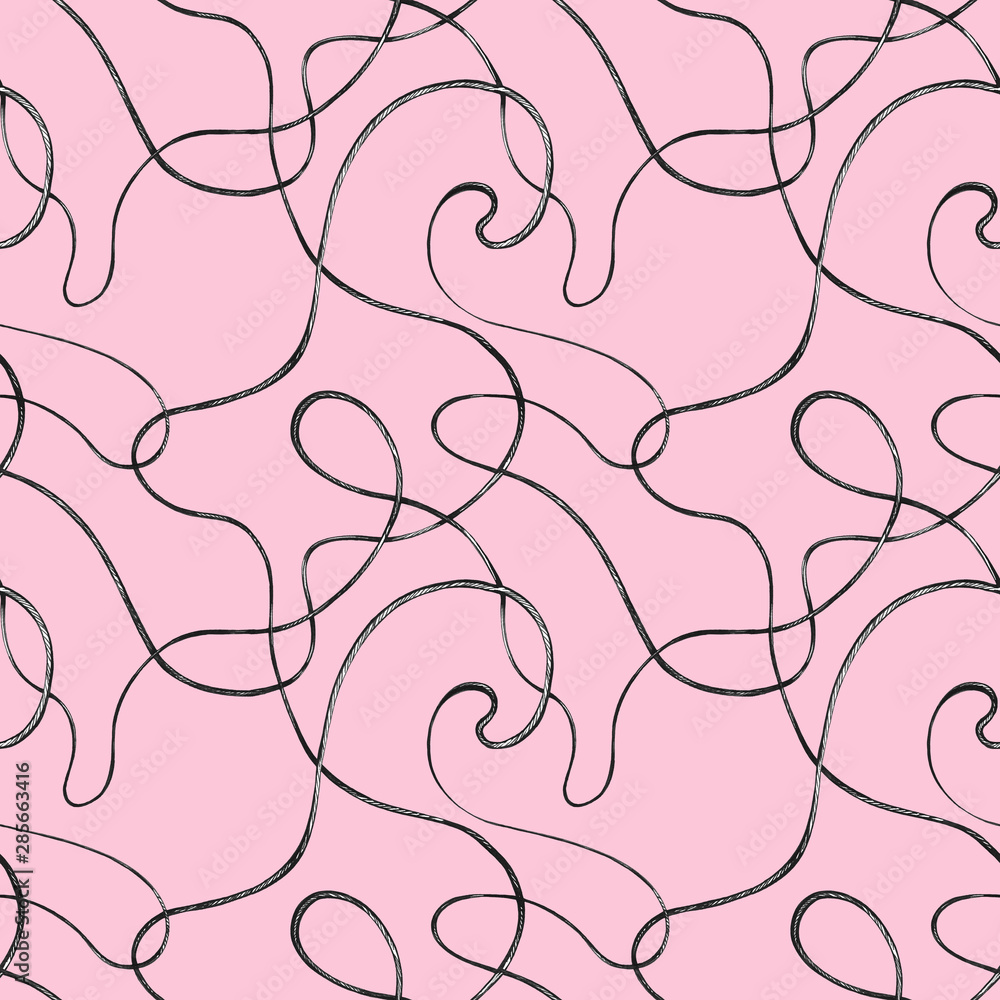 Stylized threads seamless pattern. Stylized threads seamless pattern.
