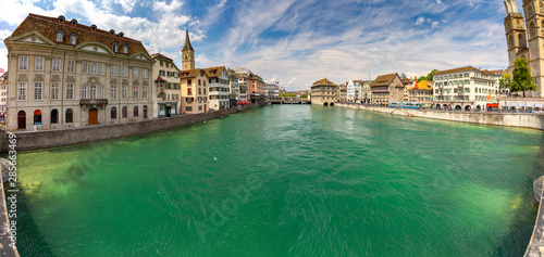 Zurich. Panoramic view of the city on a sunny day.